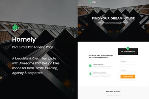 Homely - Real Estate PSD Landing Page