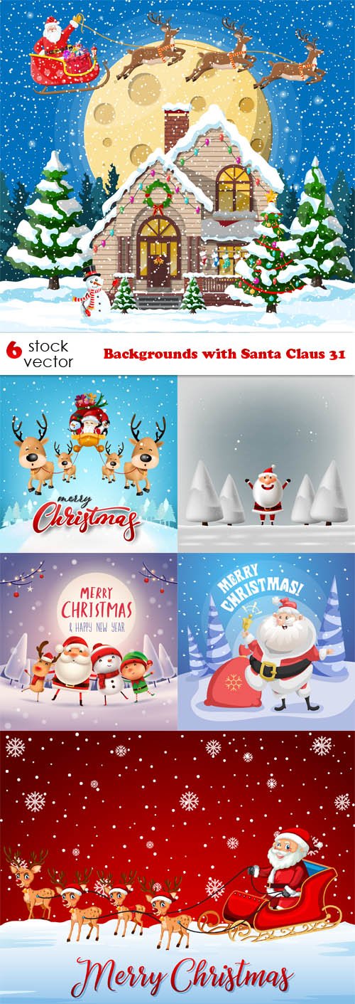 Vectors - Backgrounds with Santa Claus 31