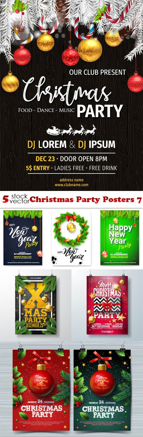 Vectors - Christmas Party Posters 7