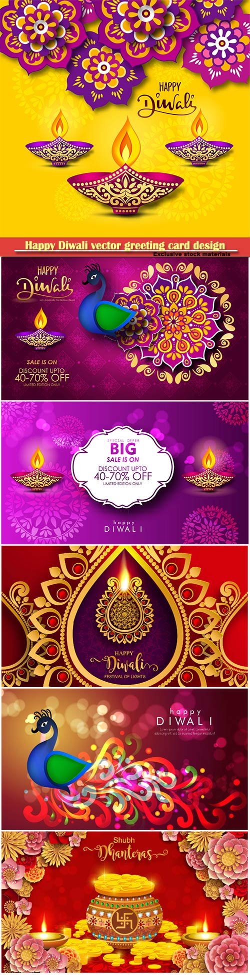 Happy Diwali vector greeting card design