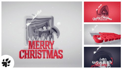 Christmas Greetings Paper Cut - Project for After Effects (Videohive)