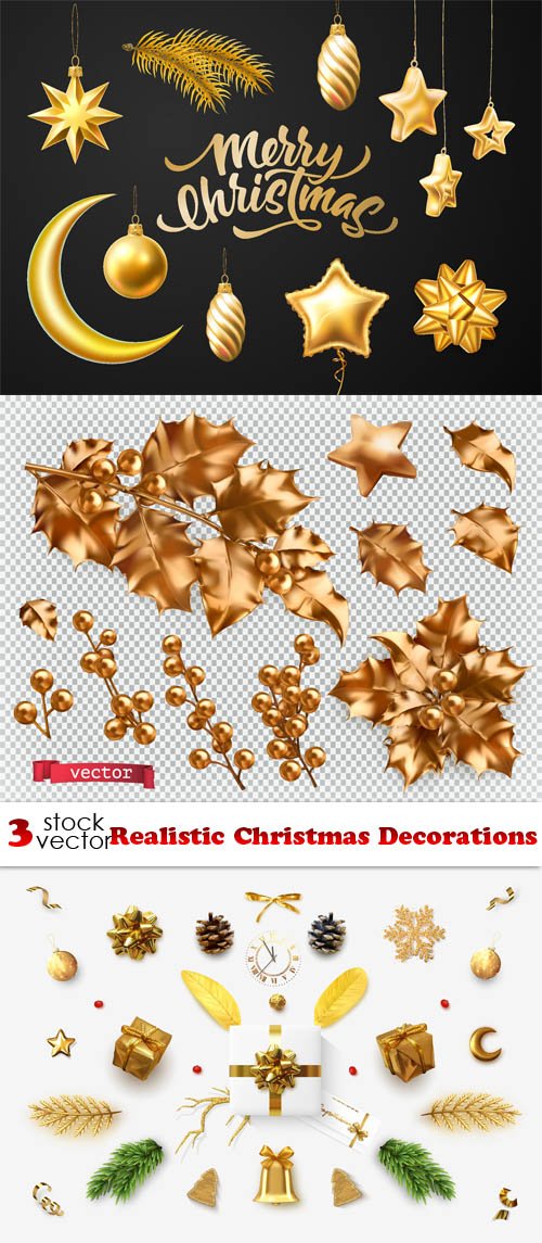 Vectors - Realistic Christmas Decorations