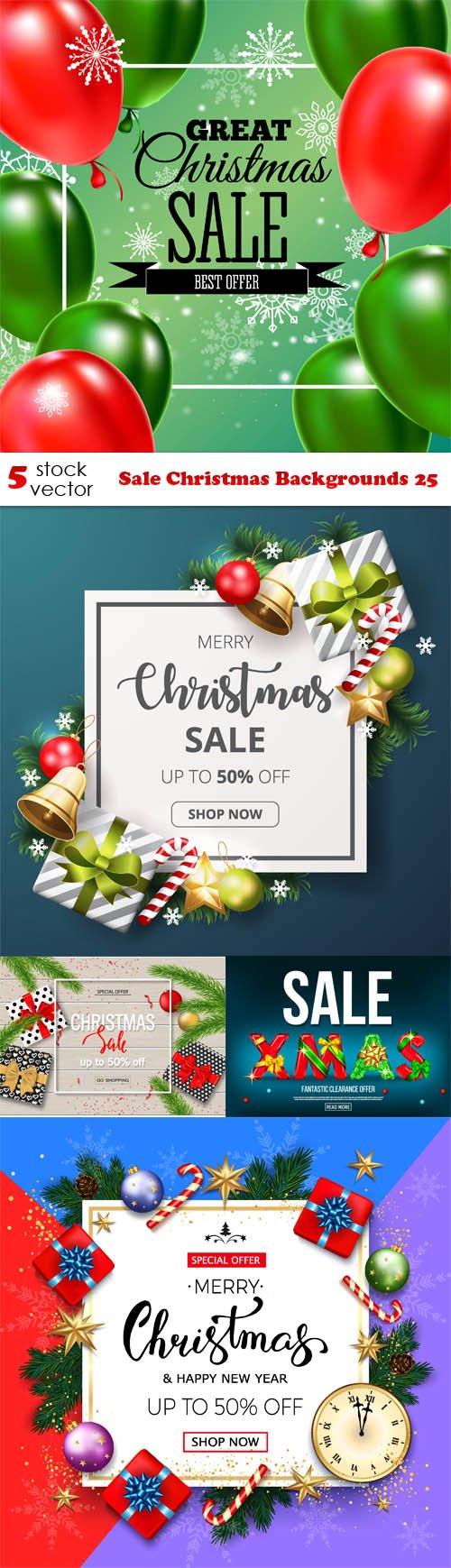 Vectors - Sale Christmas Backgrounds 25