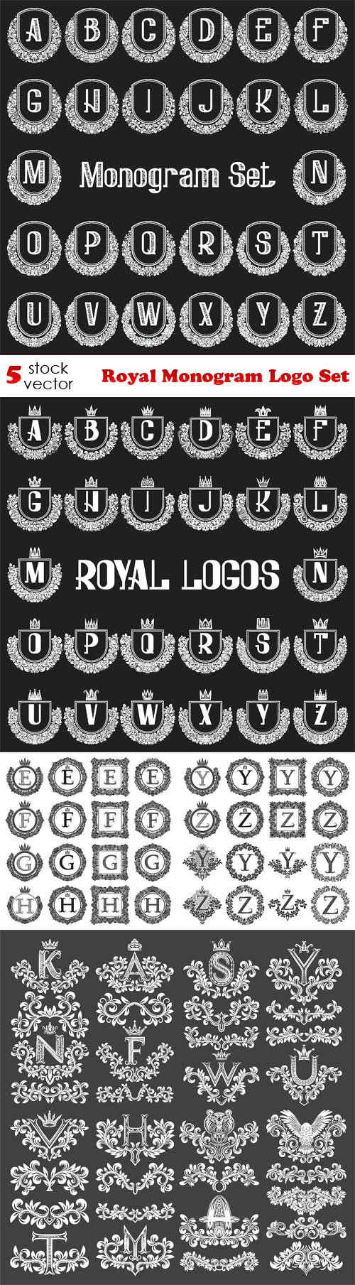 Vectors - Royal Monogram Logo Set