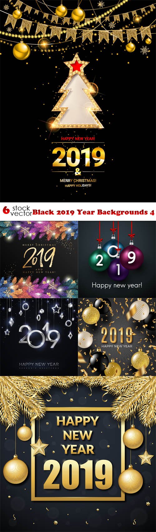 Vectors - Black 2019 Year Backgrounds 4