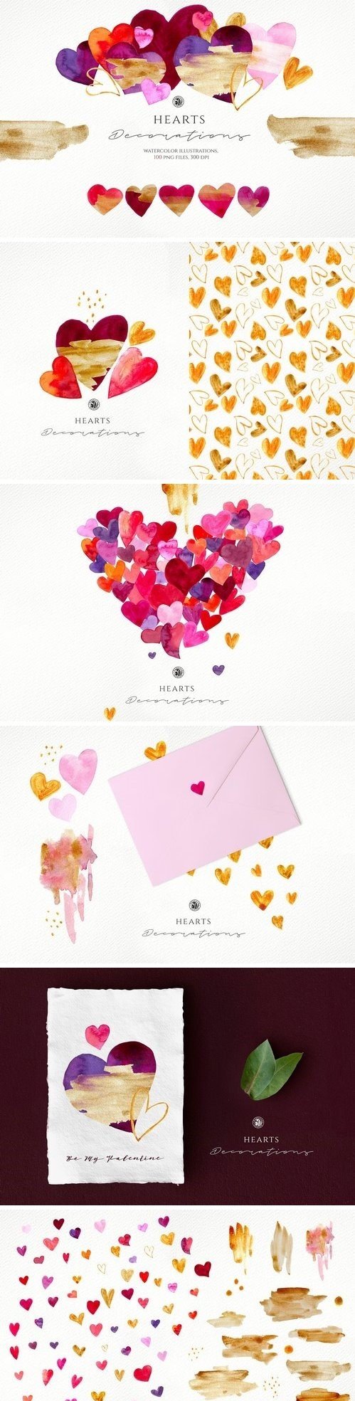 CM - Hearts - watercolor illustrations 3221567