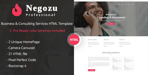 ThemeForest - Negozu v1.0 - Business and Consulting Services HTML Template - 22539890