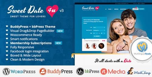 ThemeForest - Sweet Date v3.3.1 - More than a Wordpress Dating Theme - 4994573