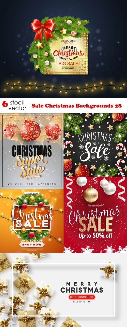 Vectors - Sale Christmas Backgrounds 28