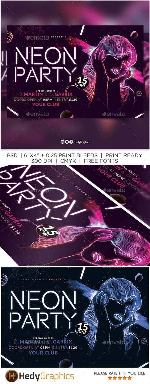 GraphicRiver - Neon Party Flyer - 22930385