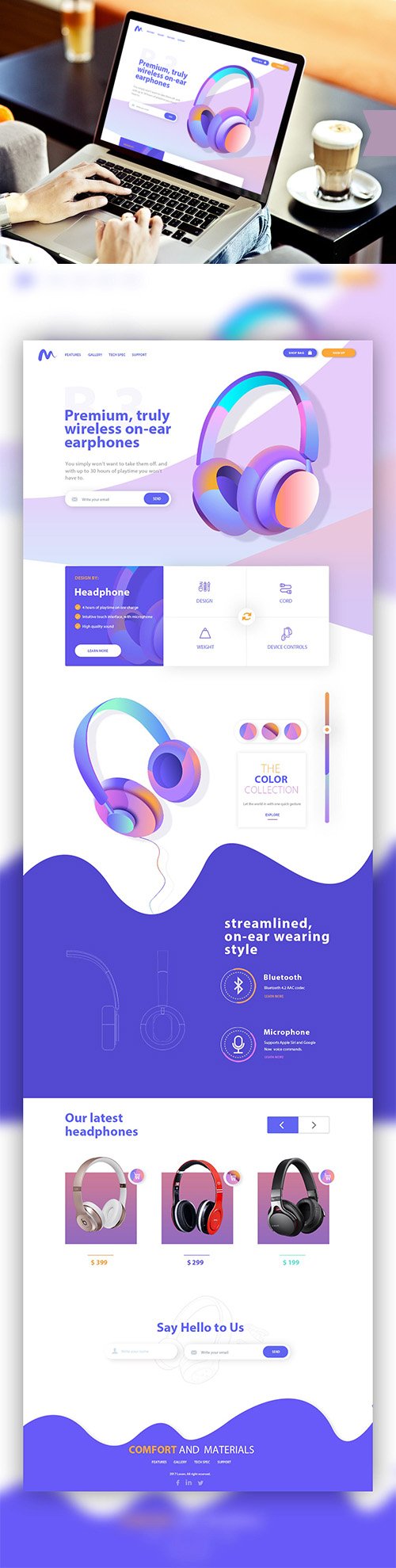 PSD Web Template - Music E-Commerce Landing Home Page