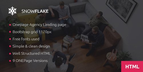 ThemeForest - SNOWFLAKE - Onepage Agency HTML Template (Update: 10 March 17) - 18982758