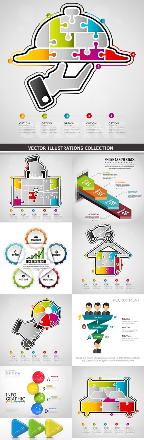 Modern infographics business options elements 25