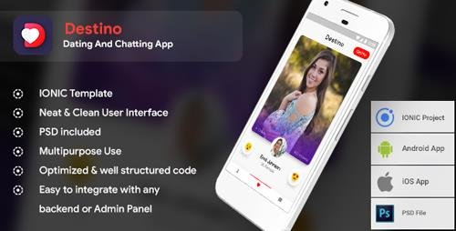 CodeCanyon - Dating Android App v1.0 + iOS App Template | Destino (HTML+CSS files IONIC 3) - 22714909