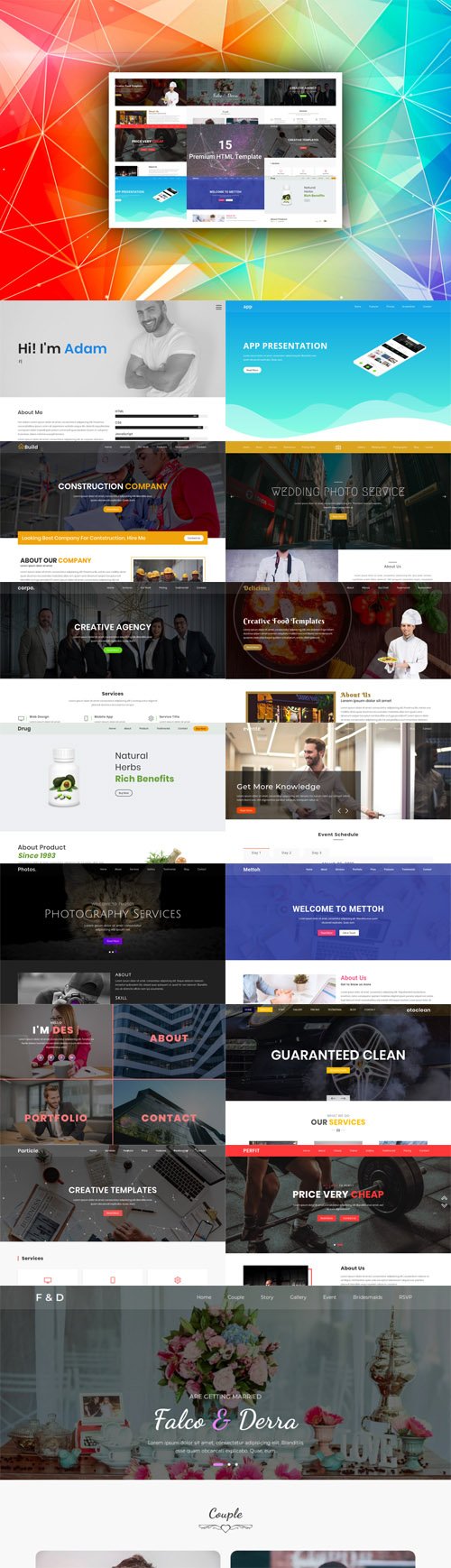 15 Premium HTML Templates