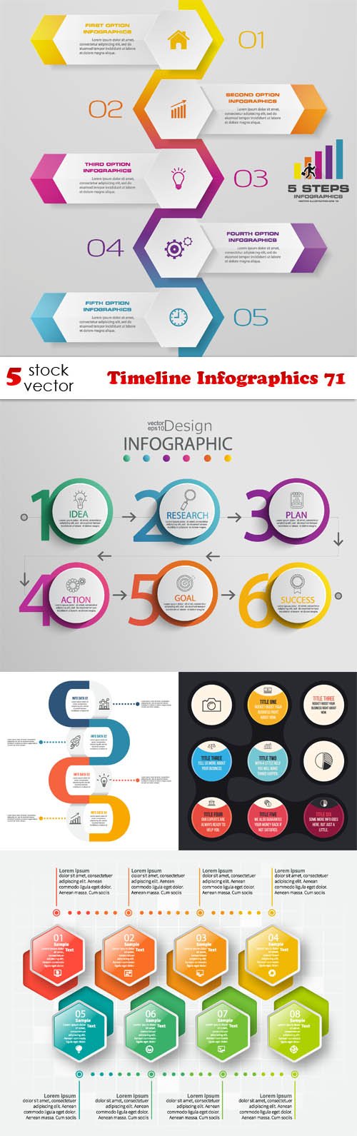 Vectors - Timeline Infographics 71