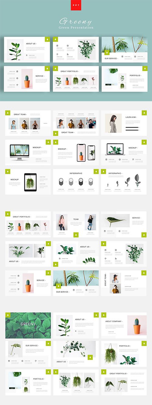 Greeny - Green Powerpoint Keynote and Google Slides Templates