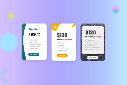 Business Pricing Table UX Template PSD