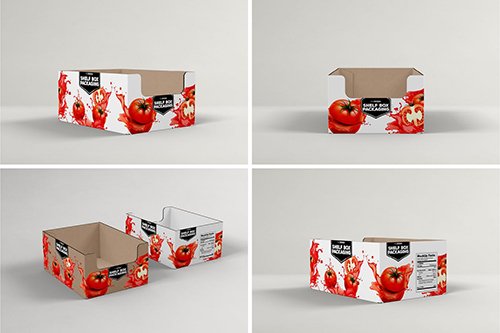 Retail Shelfbox 17 Packaging Mockup PSD