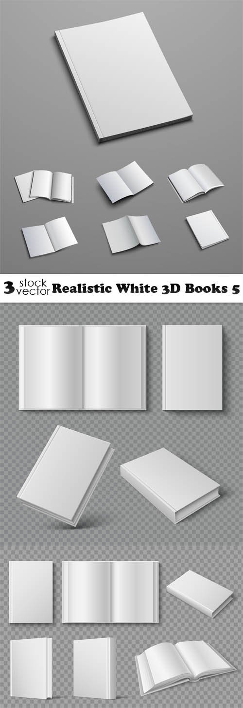 Vectors - Realistic White 3D Books 5