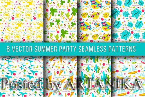 Summer Party Seamless Patterns