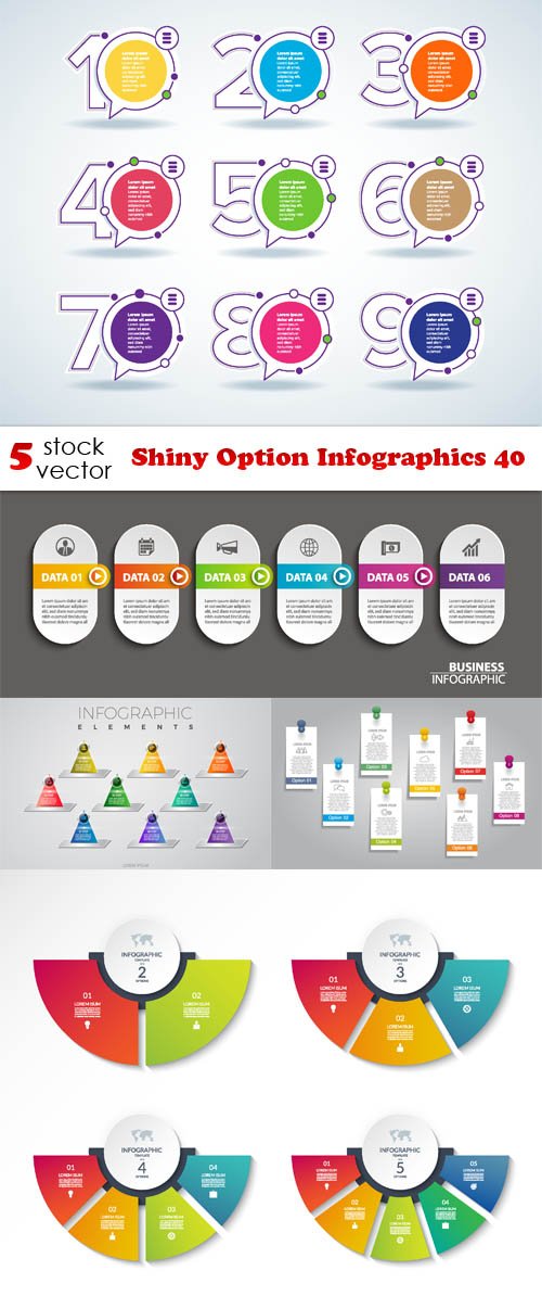 Vectors - Shiny Option Infographics 40