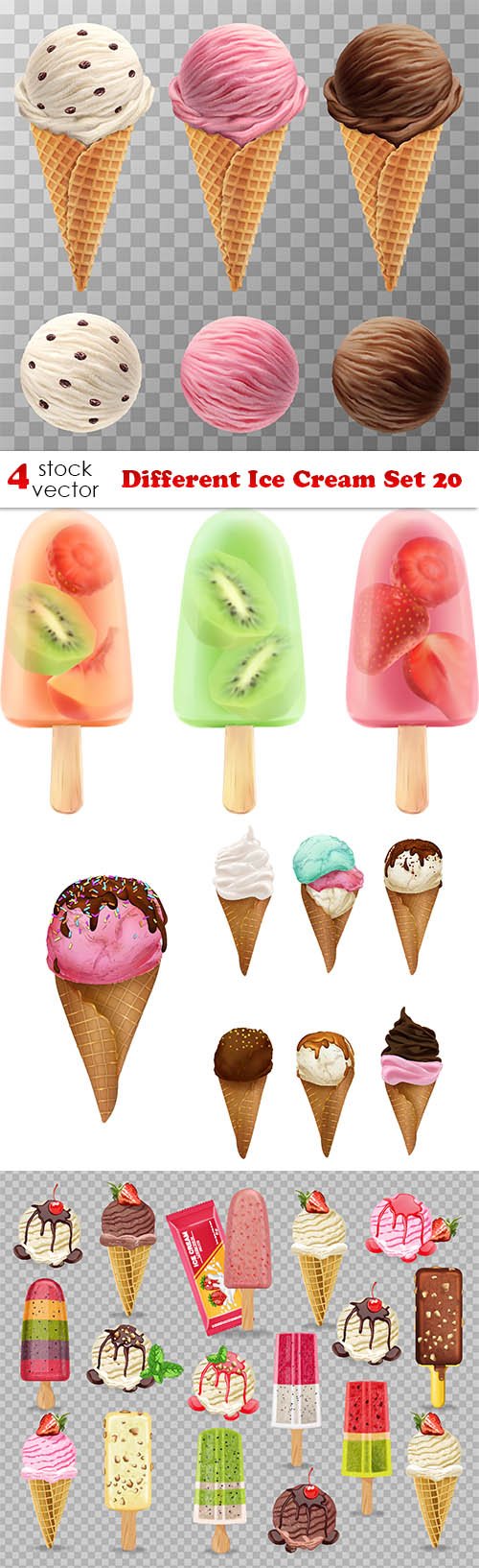 Vectors - Different Ice Cream Set 20