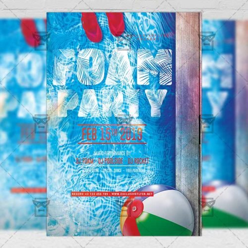 Club A5 Template - Foam Night Party Flyer