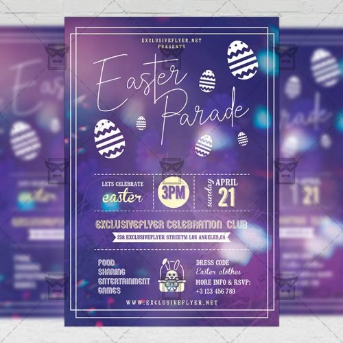 Seasonal A5 Template - Easter Parade Flyer