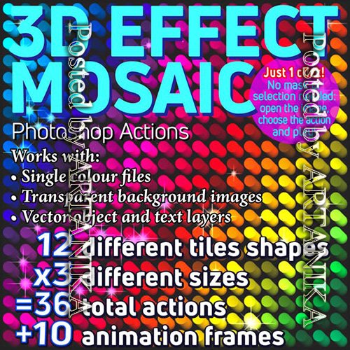GraphicRiver - 3D Effect Mosaic Photoshop Actions 23159000