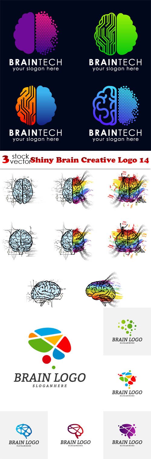 Vectors - Shiny Brain Creative Logo 14