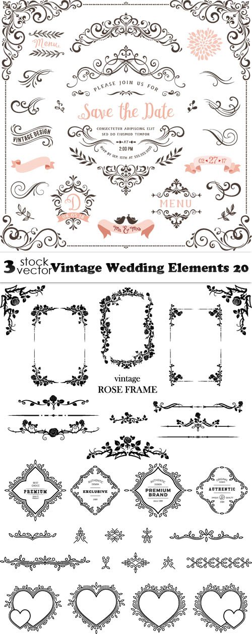 Vectors - Vintage Wedding Elements 20