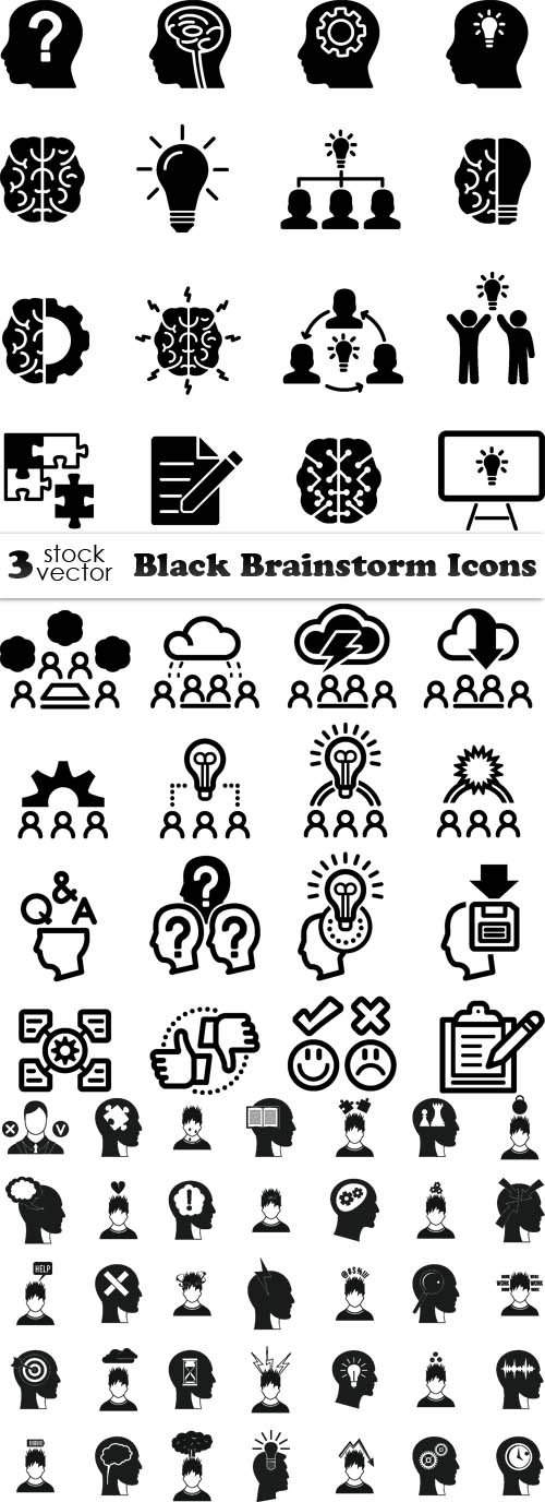 Vectors - Black Brainstorm Icons