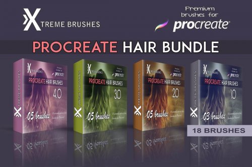 CreativeMarket - Procreate Hair Bundle - 3284605