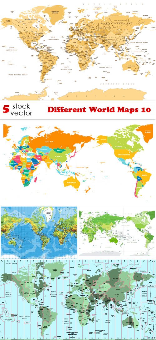 Vectors - Different World Maps 10