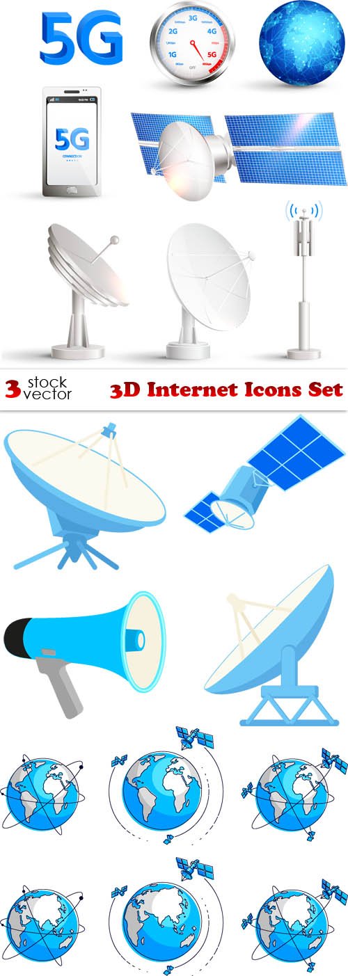 Vectors - 3D Internet Icons Set
