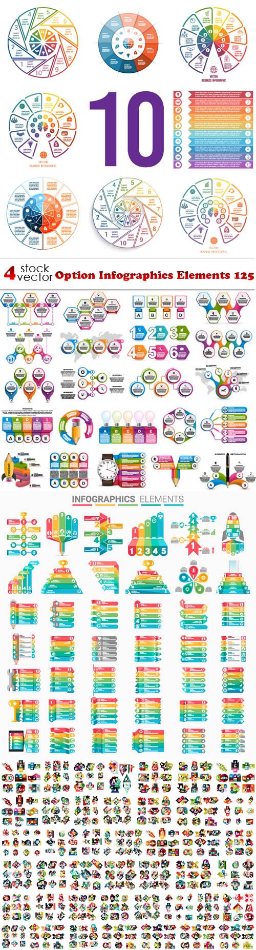 Vectors - Option Infographics Elements 125