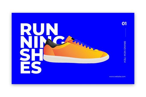 Sneakers Shoes Web Banner Vector Template