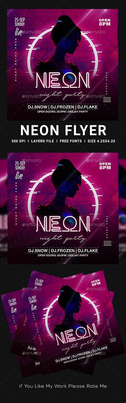 GraphicRiver - Neon Party Flyer - 23537729