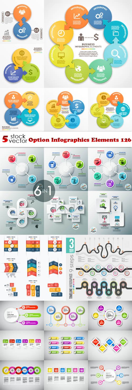 Vectors - Option Infographics Elements 126