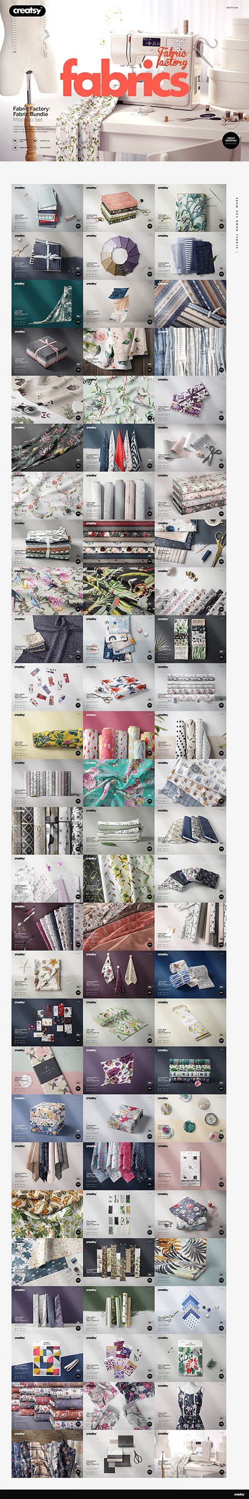 CreativeMarket - Fabric Factory v.6 Mockup Bundle - 3369282