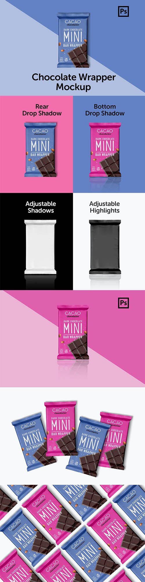 CreativeMarket - Mini Chocolate Wrapper Mockup - 3653302