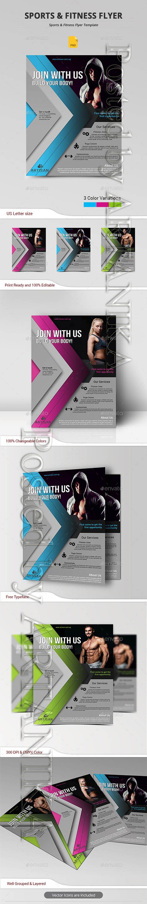 Graphicriver - Sports & Fitness Flyer 13986643