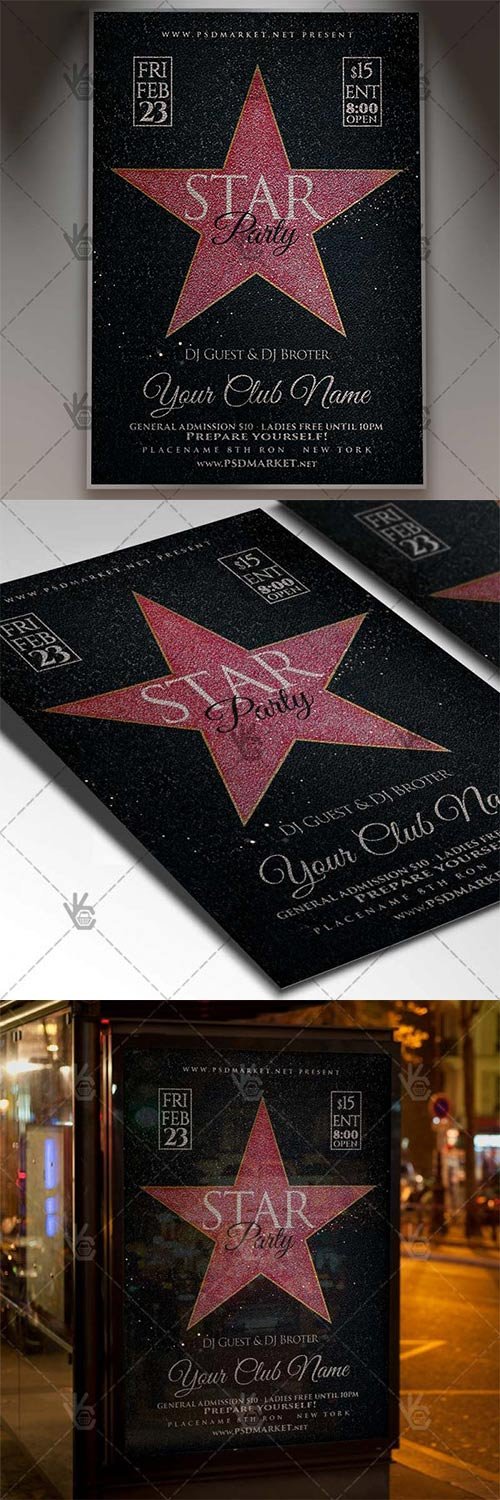 Star Party – Club Flyer PSD Template