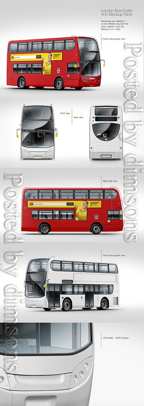 London Bus Enviro 400 Mockup Pack 18191