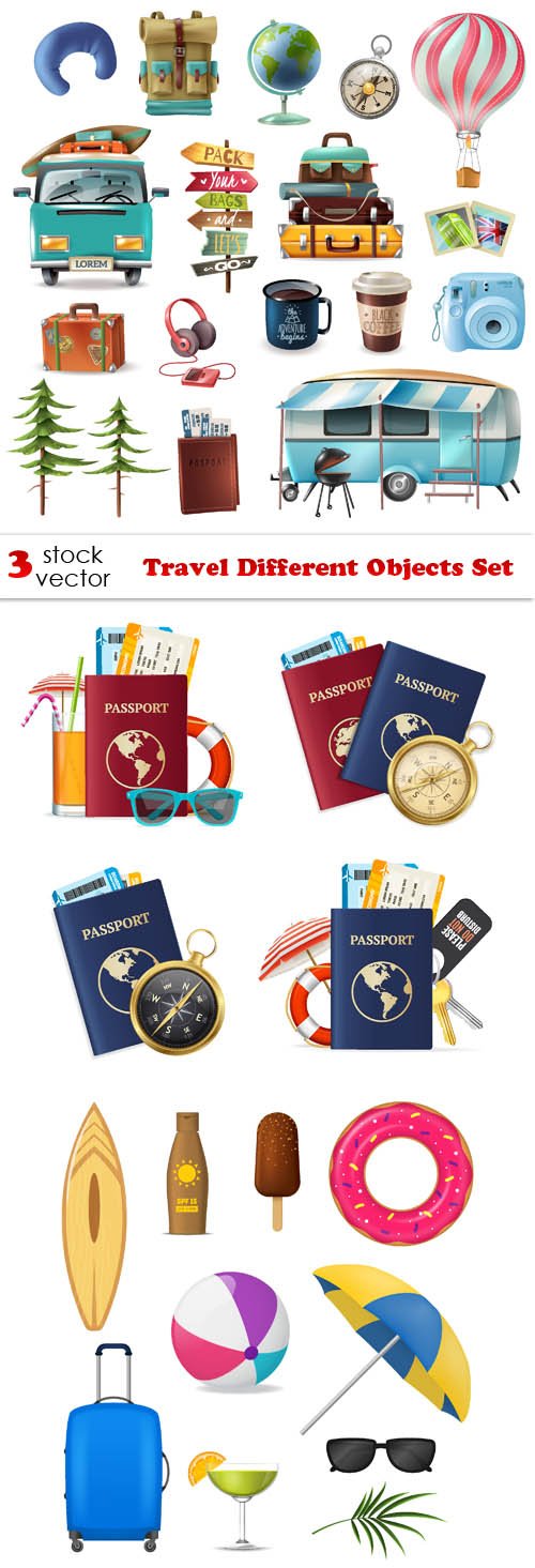 Vectors - Travel Different Objects Set