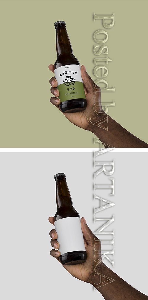 Hand Holding Beer Mock up