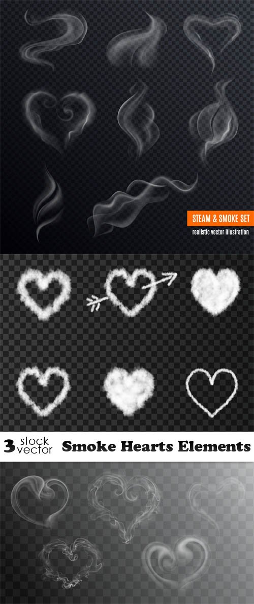Vectors - Smoke Hearts Elements