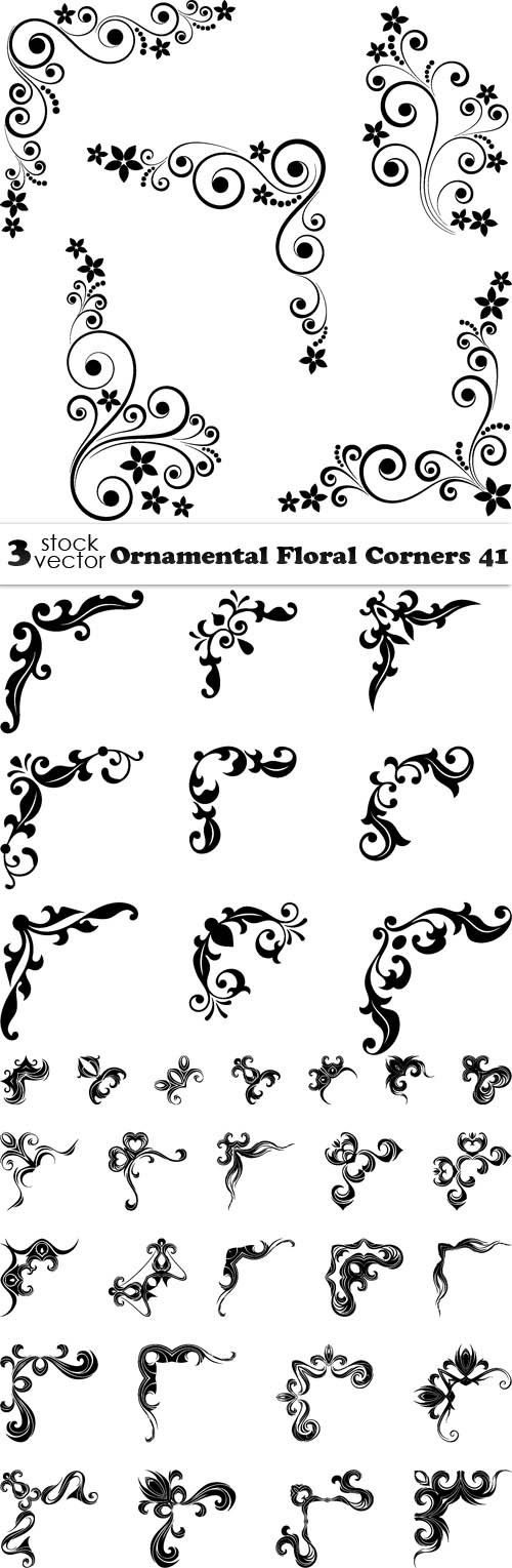 Vectors - Ornamental Floral Corners 41