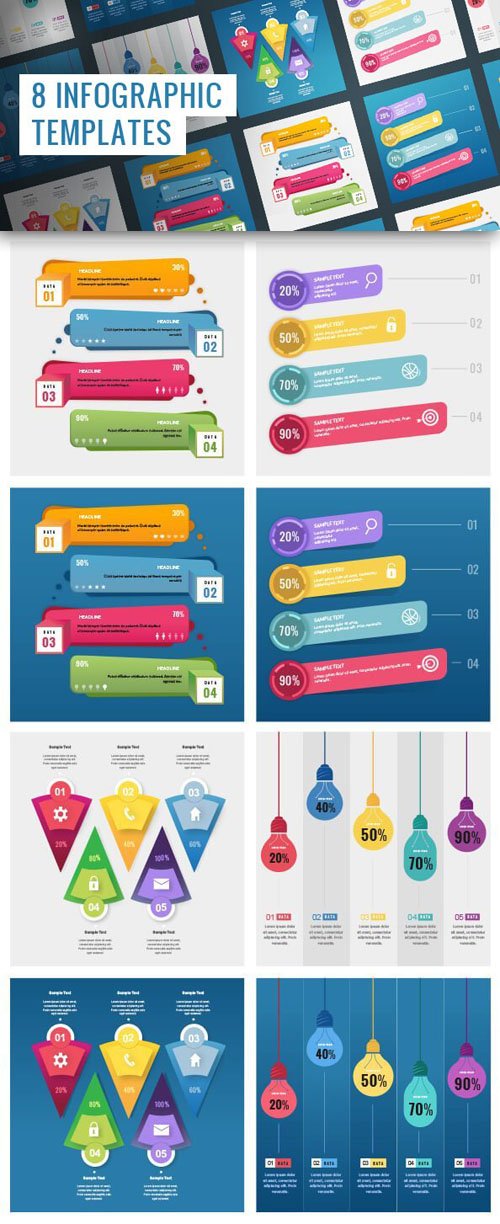8 Infographic PSD Templates